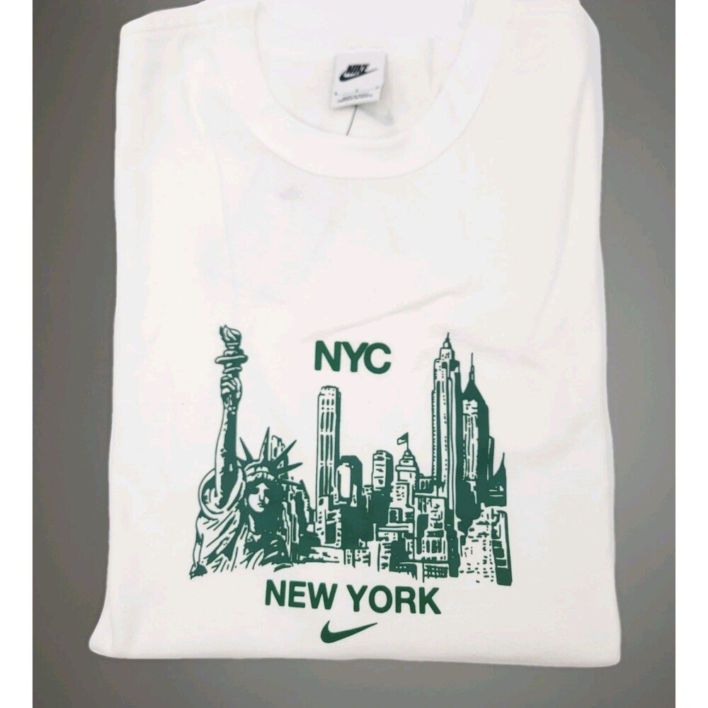 Nike NYC Skyline Statue of Liberty New York White t-shirt Men's L HQ2982-100 NWT